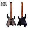 S-G63-6 Headless Electric Guitar｜Flamed Maple Veneer Body｜Roasted Maple Neck & Fretboard｜H-H Alnico V Pickups W/24K Pots｜Nitro Matte Finish｜6 Guitars/Carton (Pro Modernist)