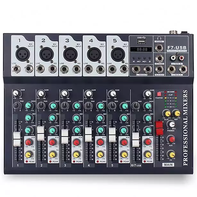 F7-USB 7 Channel Professional DJ Audio Mixer Digital Factory