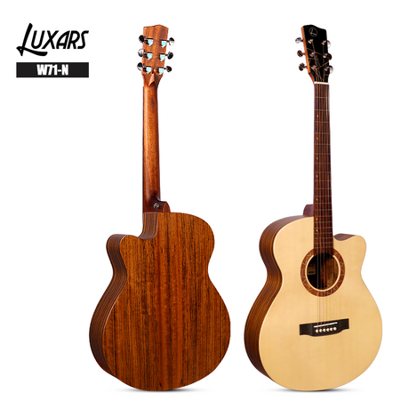 Professional-Grade Sound: Solid Spruce Top Cutaway 40" Acoustic Guitar - Walnut Back & Sides
