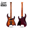S-G63-6 Headless Electric Guitar｜Flamed Maple Veneer Body｜Roasted Maple Neck & Fretboard｜H-H Alnico V Pickups W/24K Pots｜Nitro Matte Finish｜6 Guitars/Carton (Pro Modernist)