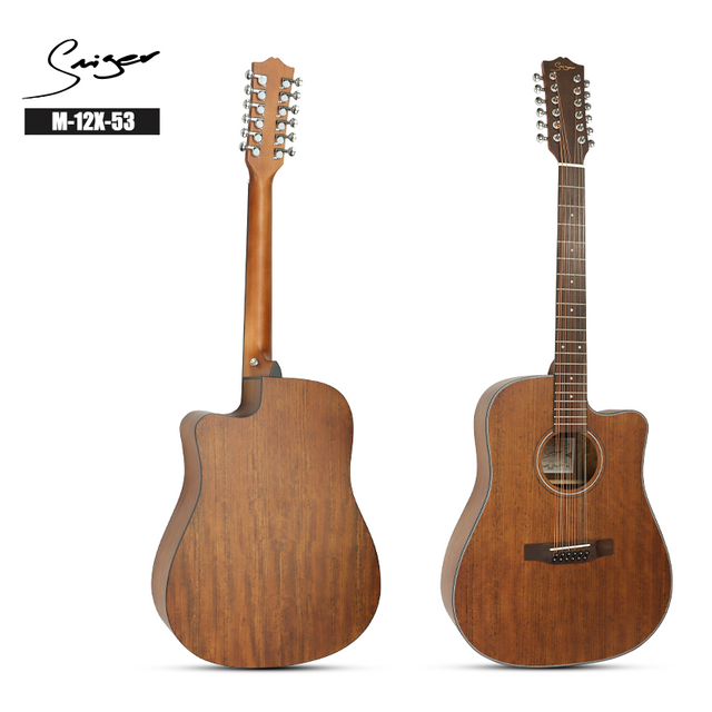 B2B Wholesale M-12X-53 12 Strings Acoustic Guitar – All Walnut Body, Die-Cast Tuners, OEM/ODM Supported
