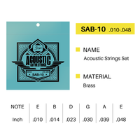 SAB-10/11/12 Acoustic Guitar String Set – B2B Bulk Supply, Brass Material, Multiple Gauges & Customization Service