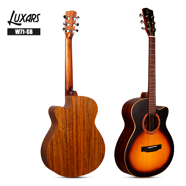 Professional-Grade Sound: Solid Spruce Top Cutaway 40" Acoustic Guitar - Walnut Back & Sides