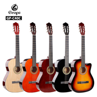 GP-C40C-39 39" Cutaway Classical Guitar - Ultra-Affordable Linden Body, Plastic Fingerboard, High-Gloss Finish (6 Colors) - Perfect for Schools/Bulk Buy