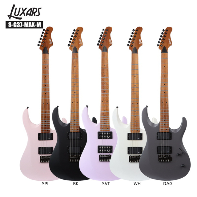 S-G37-MAX-M Pro Electric Guitar｜Roasted Mahogany Body｜Roasted Maple Satin Neck & Fretboard｜H-H Alnico V Pickups｜2-Point Tremolo & Locking Tuners｜6 Satin Colors｜6 Guitars/Carton (Stage Workhorse)