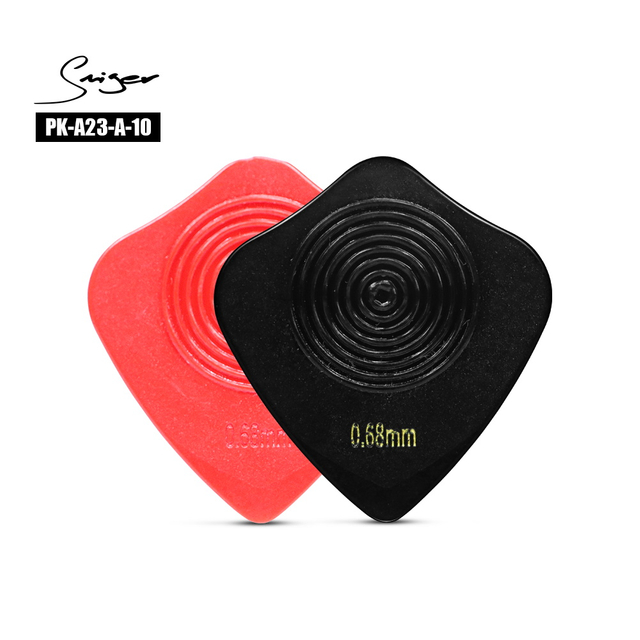 Premium Wear-resistant PEI Guitar Picks Bulk | Double-sided Spiral Non-slip | 0.68-2.0mm Mixed Thicknesses | 10Pcs Individually Packaged