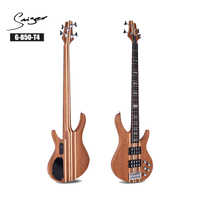 Smiger 4 String Neck Thru Bass Dual Cutaway in 5 Piece Maple And Mahogany Body