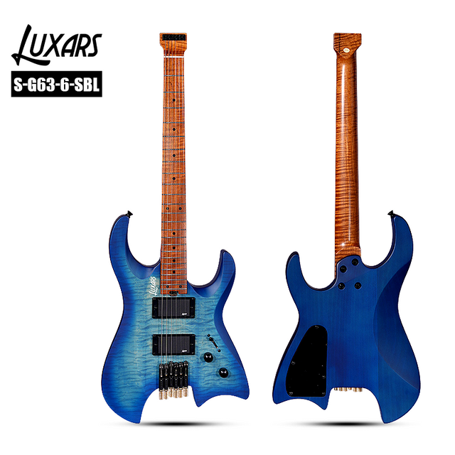 S-G63-6 Headless Electric Guitar｜Flamed Maple Veneer Body｜Roasted Maple Neck & Fretboard｜H-H Alnico V Pickups W/24K Pots｜Nitro Matte Finish｜6 Guitars/Carton (Pro Modernist)