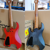 Wholesale Upgrade Satin Finish Rosted Flame Maple Neck Solid Top Headless Electric Guitar（S-G63）