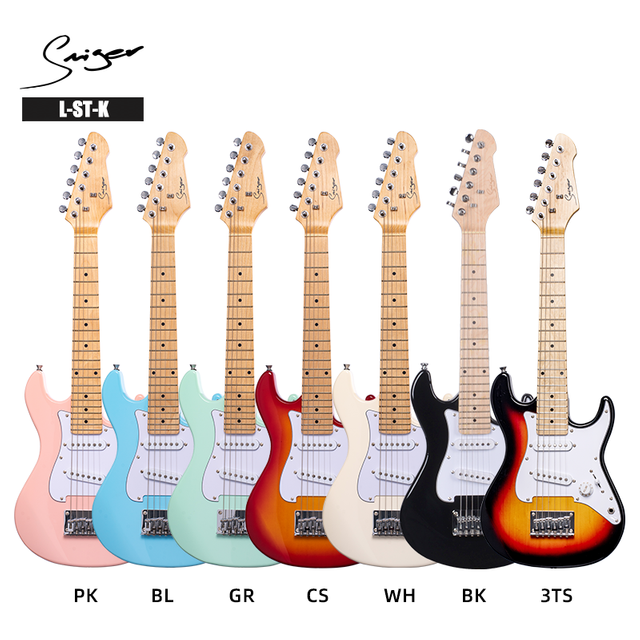 L-ST-K 30" Kids Electric Guitar Upgrade｜Lightweight Linden Body｜Hardtail Bridge｜20 Comfort Frets｜High-Gloss Finish｜4 Guitars/Carton (Ages 6-12, Beginner Safe)