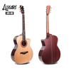 High end Luxars custom all solid Grade A spruce basswood acoustic guitar round frets guitar