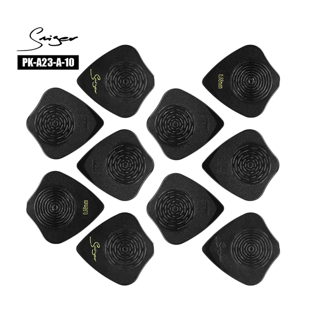 Premium Wear-resistant PEI Guitar Picks Bulk | Double-sided Spiral Non-slip | 0.68-2.0mm Mixed Thicknesses | 10Pcs Individually Packaged
