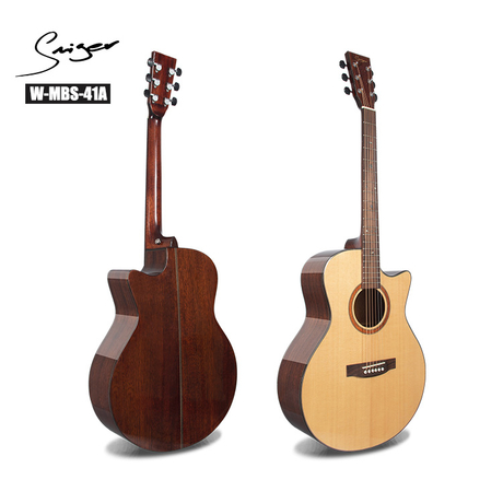 W-MBS-41A Grade A Solid Spruce Top Walnut Wood Back and Side