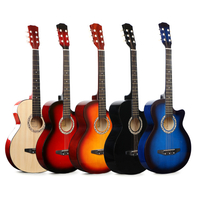 B2B Wholesale 38 Inch Acoustic Guitar – Linden Body, Plastic Fingerboard, 10pcs/ctn, OEM/ODM Supported