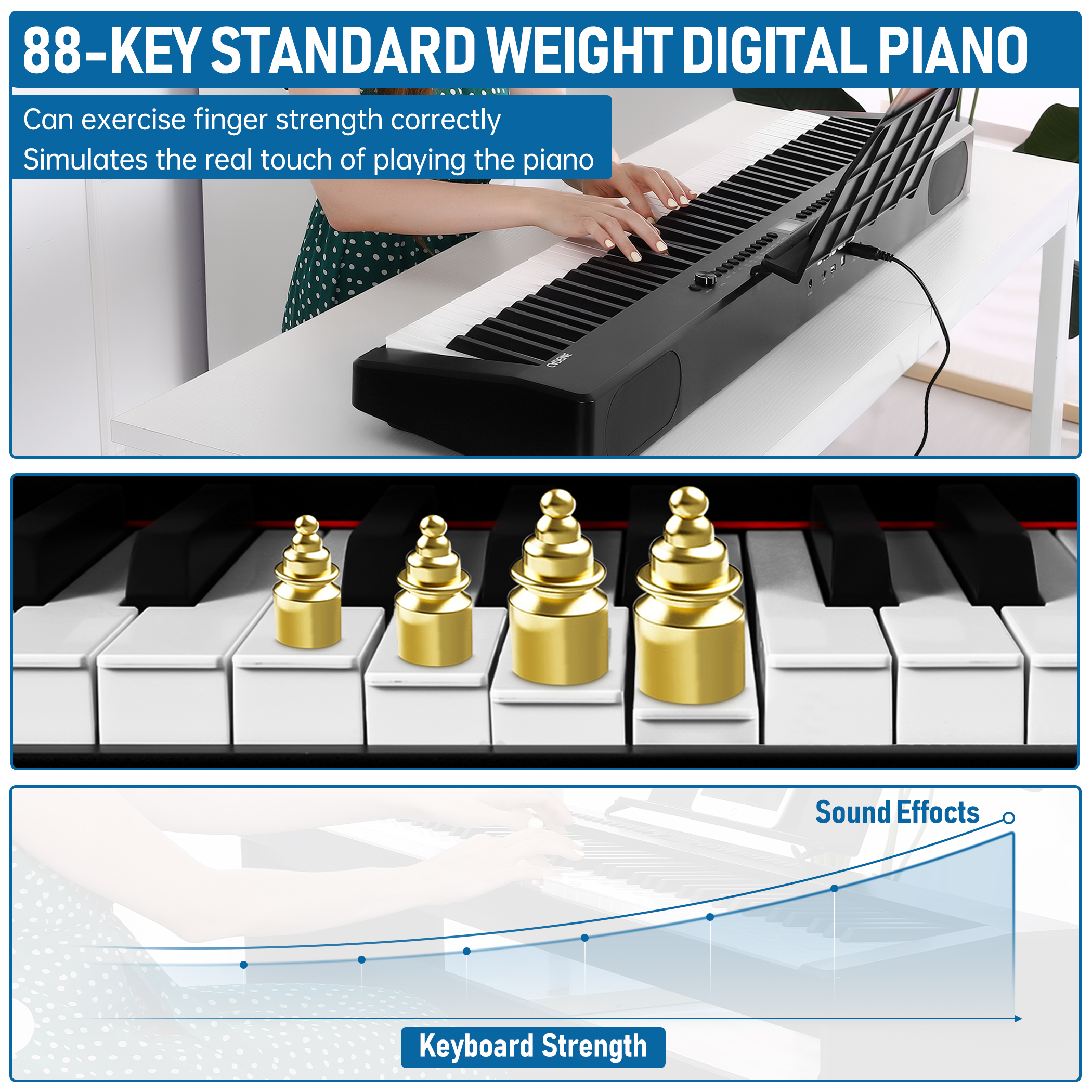 Portable Digital Piano DP-811 Weighted Keyboard