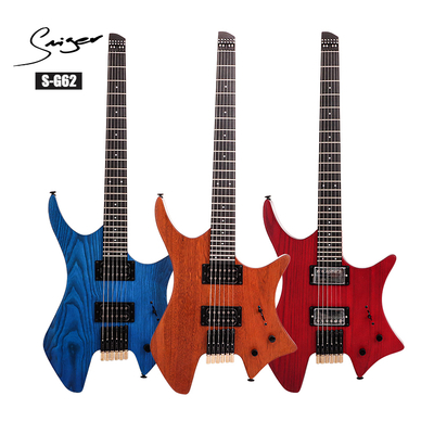 high quality Wholesale Anico V HH Pickup headless electric guitar factory price light electric guitar