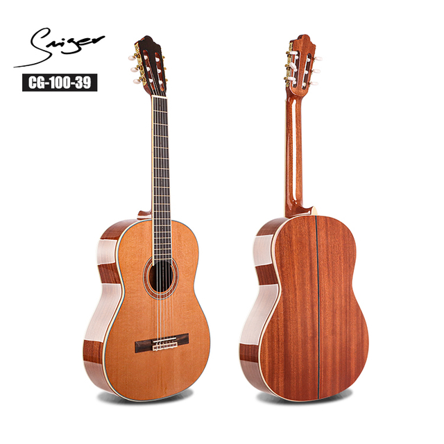 CG-100-39 Intermediate African Sapele Glossy Full Size Classical Guitar