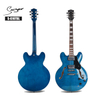 Smiger Semi-Hollow Electric Guitar Jazz Body & Two H Pickups with Coil-splitting Function, 335 Style Jazz