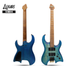 Wholesale Upgrade Satin Finish Rosted Flame Maple Neck Solid Top Headless Electric Guitar（S-G63）